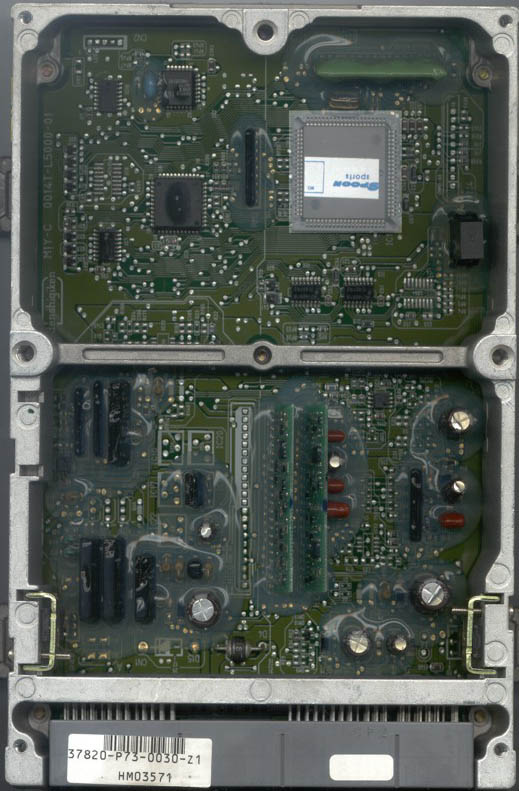 Spoon P73 ECU showing SMT microcontroller location