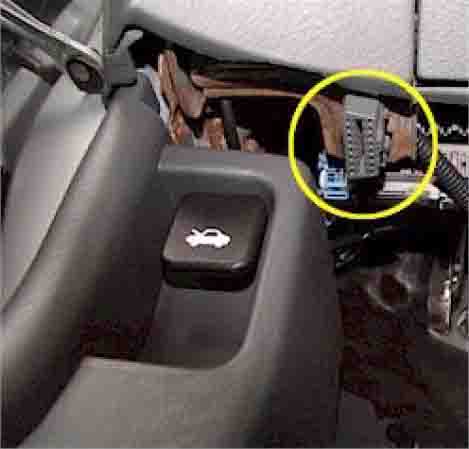 Bottom Left Edge of Dashboard (Pointing Down)