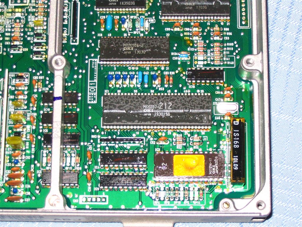 Close-up of the factory-chipped board layout