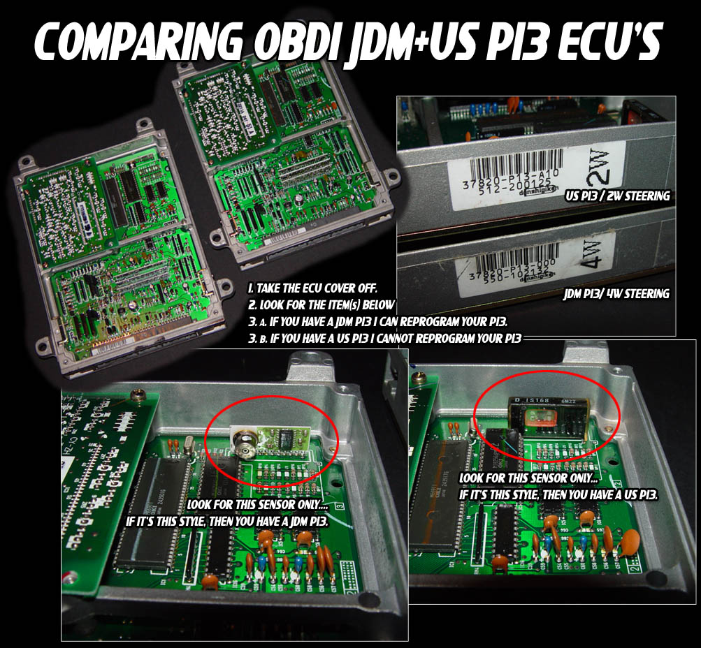 JDM vs USDM P13 visual circuit board differences