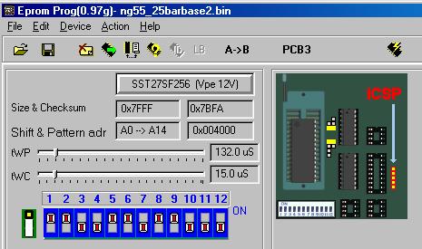 SST 27SF256 Burn Jumper Configuration