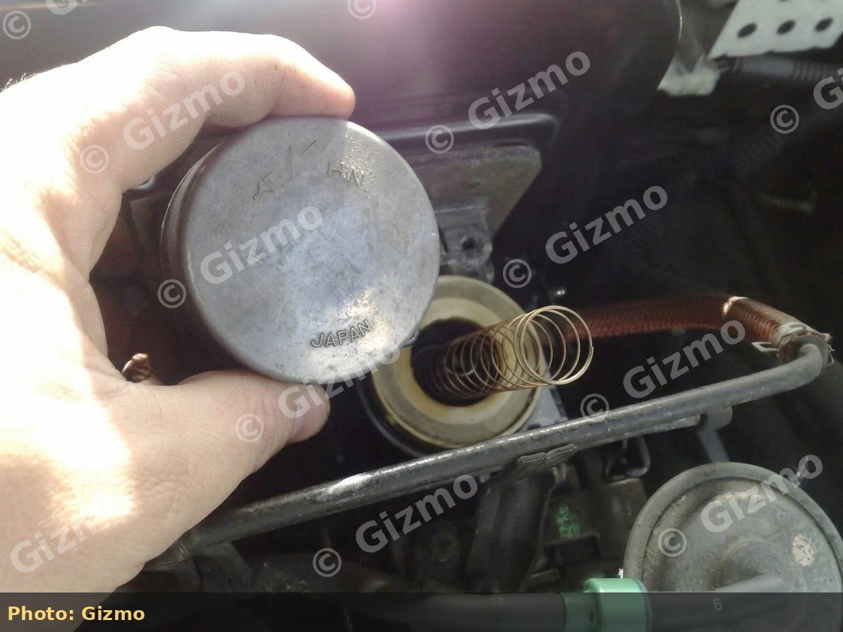 CV piston removed for cleaning
