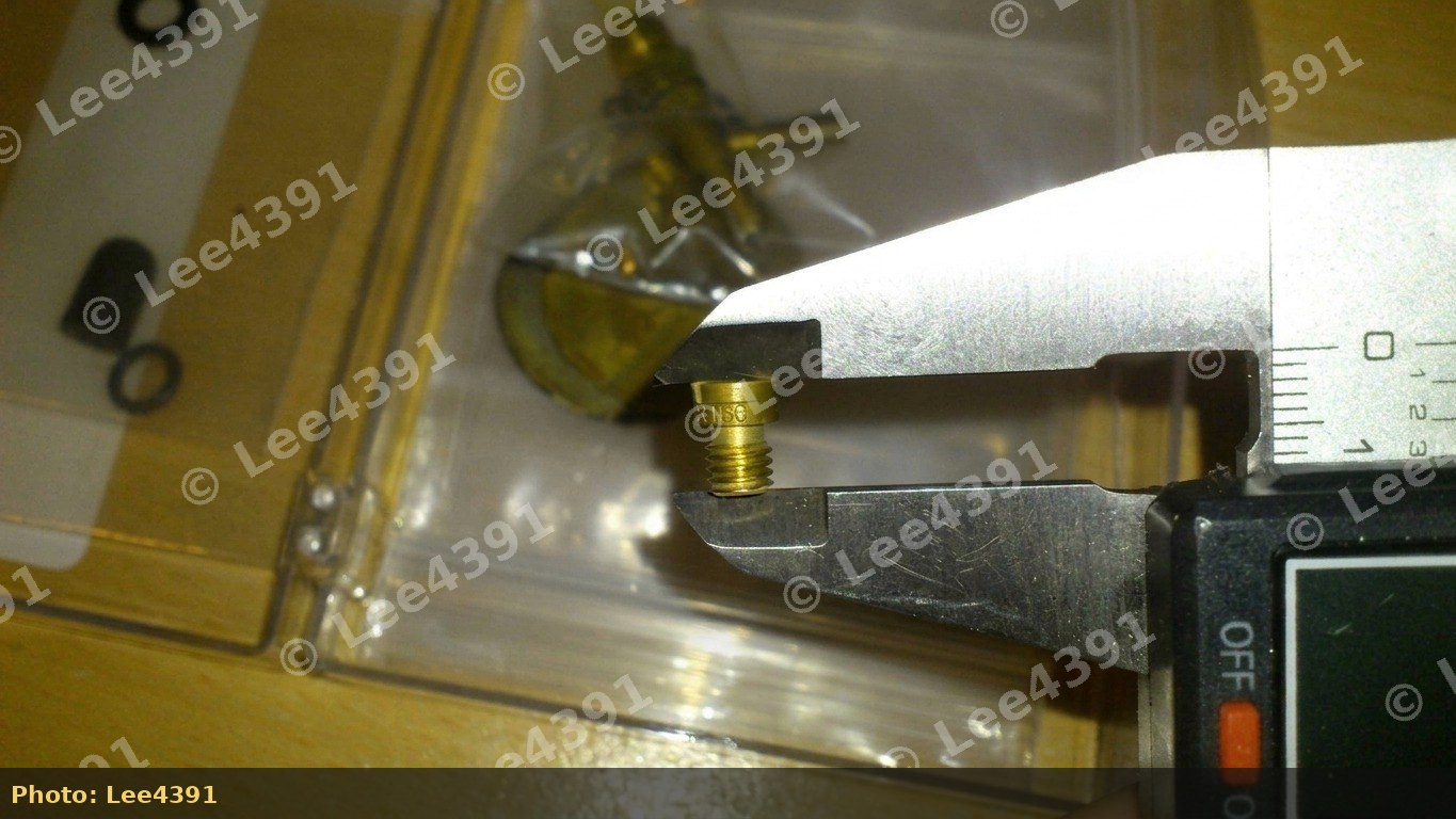 Main jet marked 180 measured with calipers