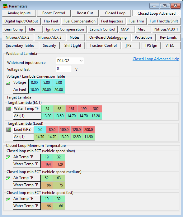 Overview of advanced Closed loop settings